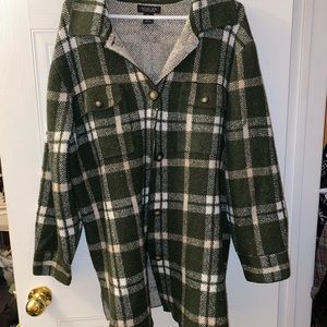 Green Plaid Cardigan
